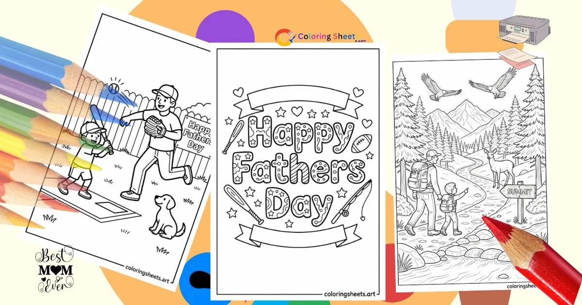 Father’s Day Coloring Pages- featured image