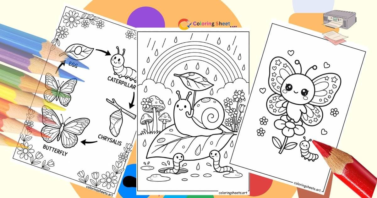 Spring Coloring Pages – 48 Free Fun Printables for Kids Featured image