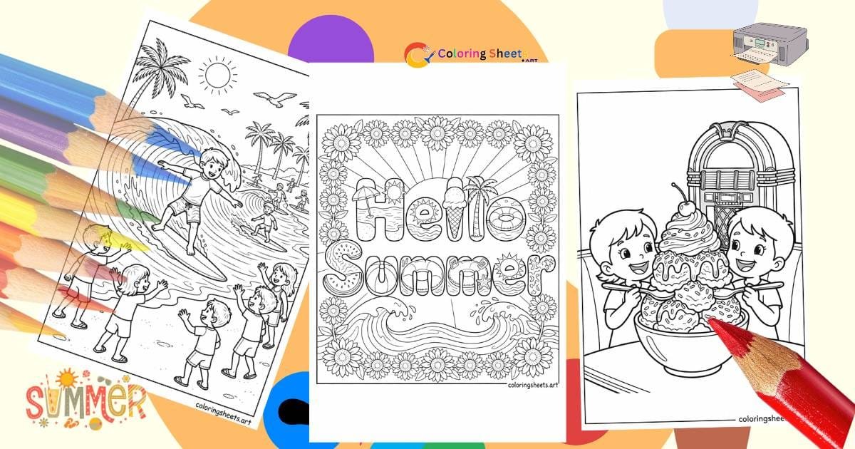 Summer Coloring Pages Free Fun Printables for Kids featured image