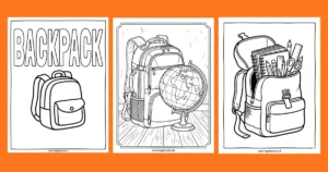 Backpack Coloring Pages Printable PDF Kids and adults