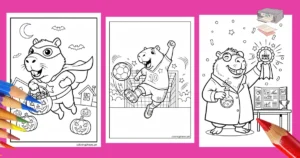 Cartoon Capybara Coloring Pages, Printables PDF