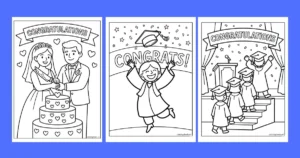 Congratulations Coloring Pages kids and adultds Print or PDF