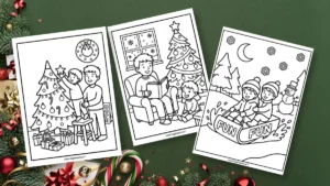 Cozy Christmas Coloring Pages Free Printable PDF Kids, adults and teens