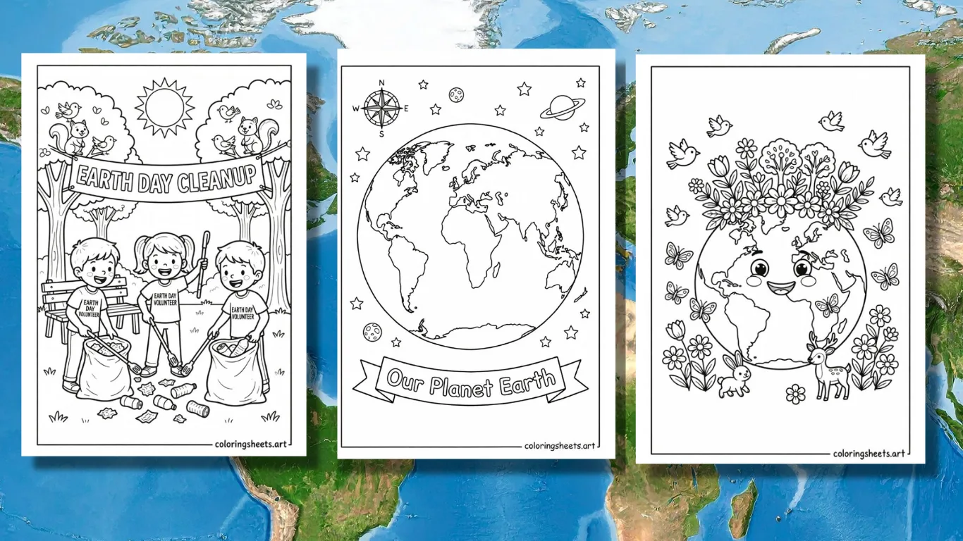 Earth Day Coloring Pages 22 April 2026