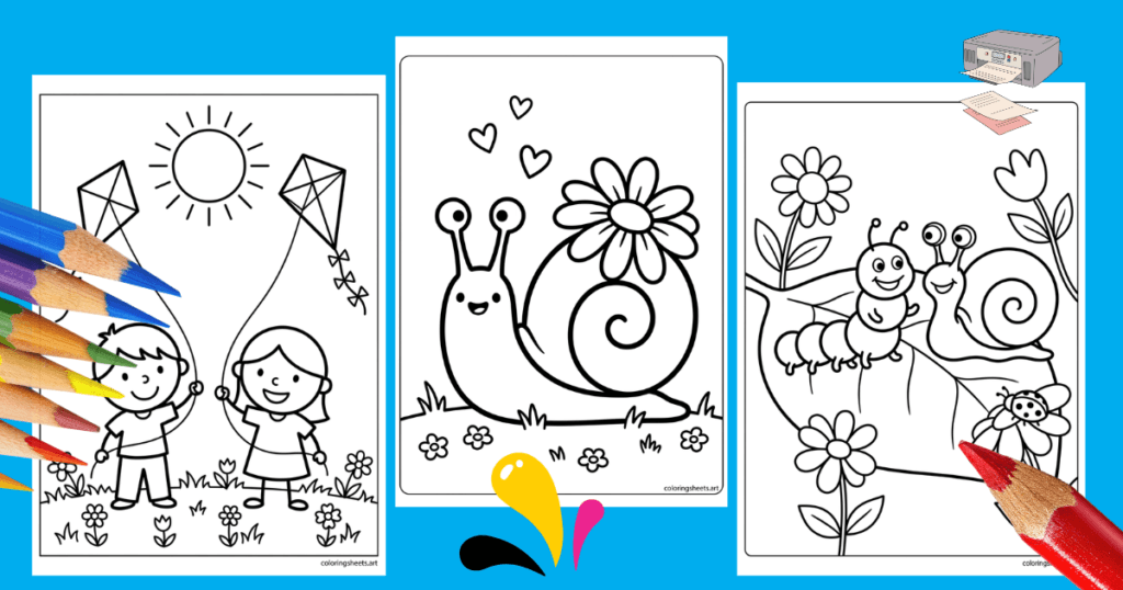 Easy Spring Coloring Pages collection Free Printables for Kids