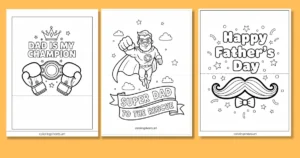 Father’s Day Colouring Cards (Printable pdf)
