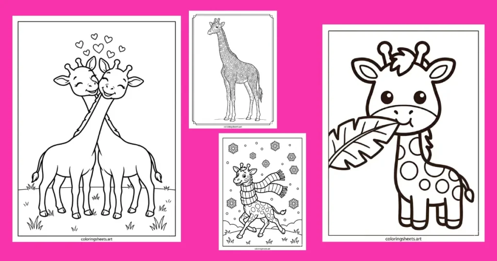 Free Giraffe Coloring Pages for Kids to Print all pdf and images