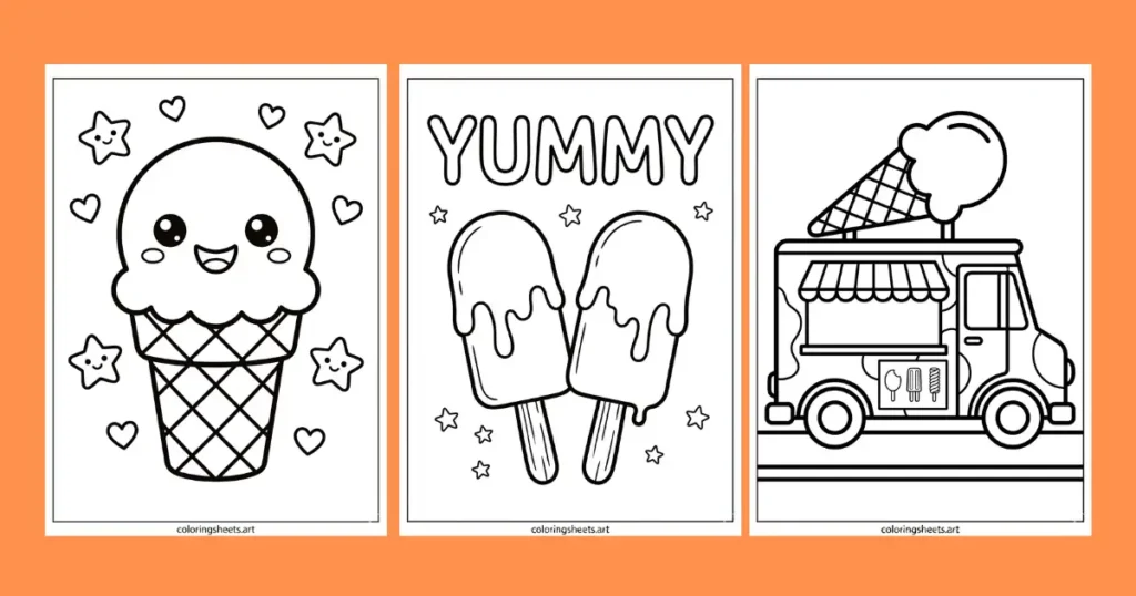Free Printable Ice Cream Coloring Pages for Kids to Print