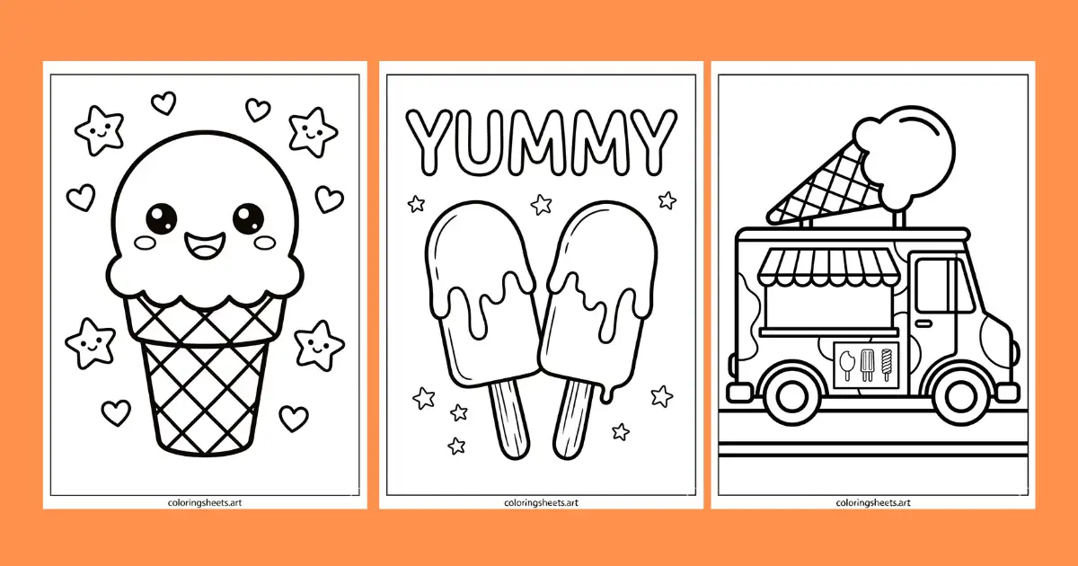 Free Printable Ice Cream Coloring Pages for Kids to Print