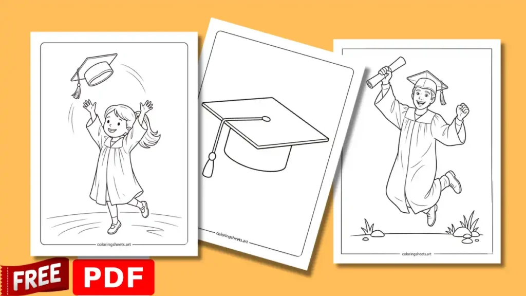 Graduation Coloring Pages printable pdf for kids and adults