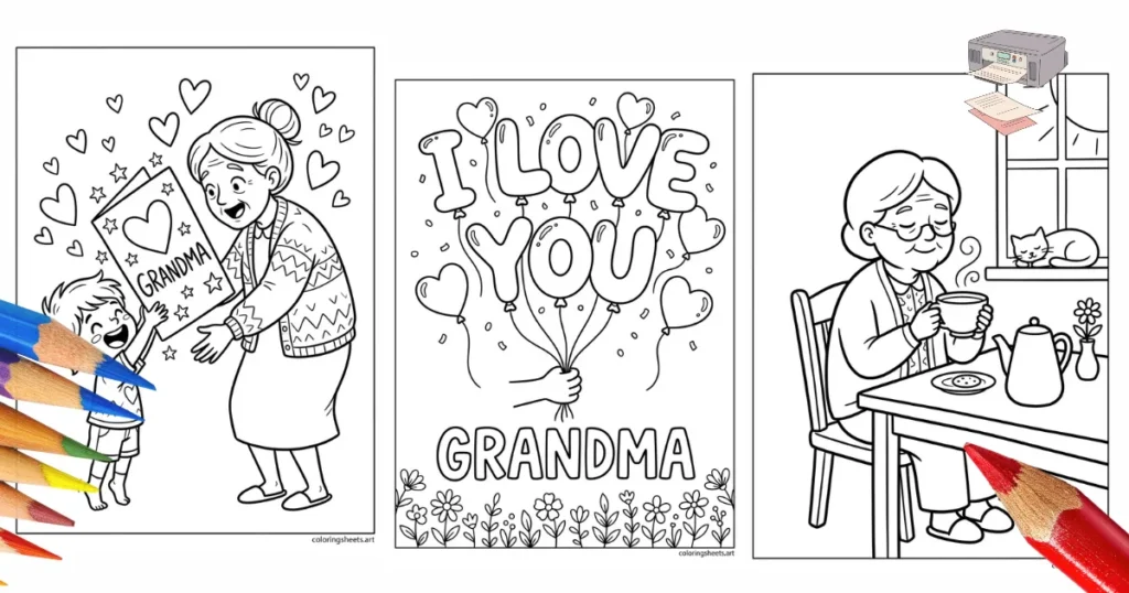 Grandma Mother's Day Coloring Pages printable pdf