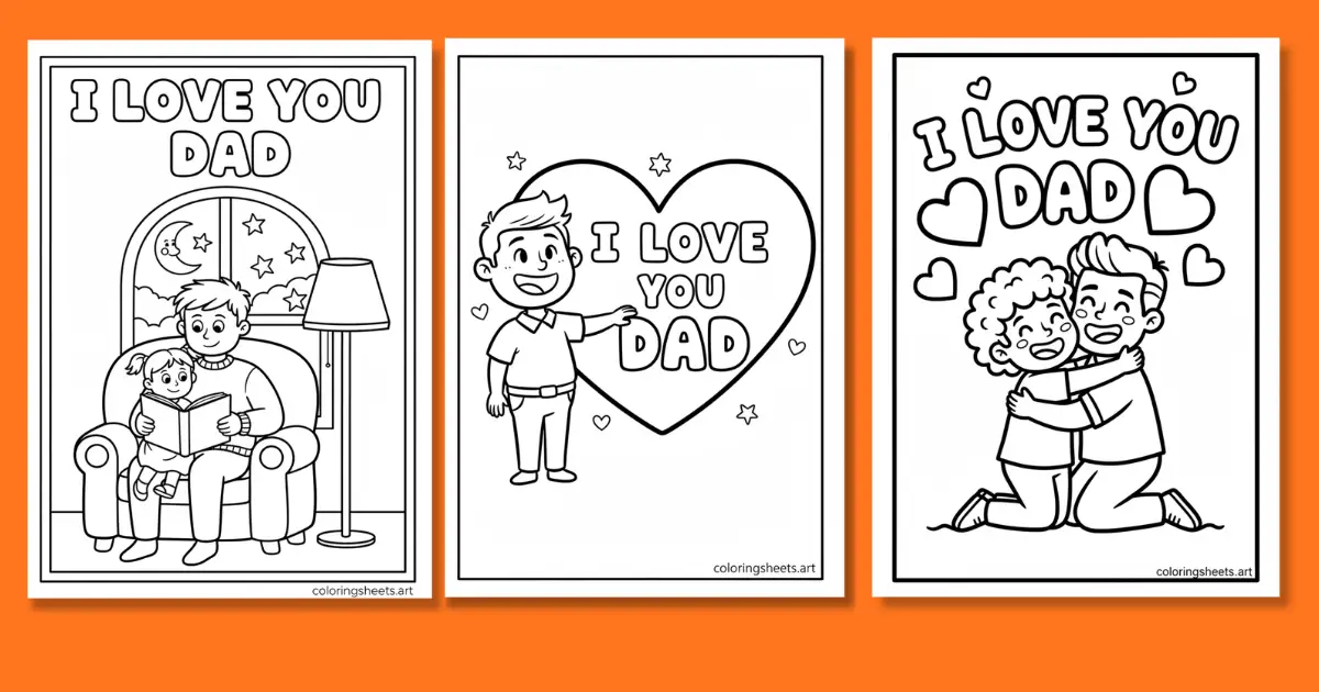 I Love Dad Coloring Pages free pdf printable