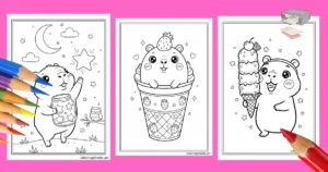 Kawaii Capybara Coloring Pages (Printable PDF) for kids