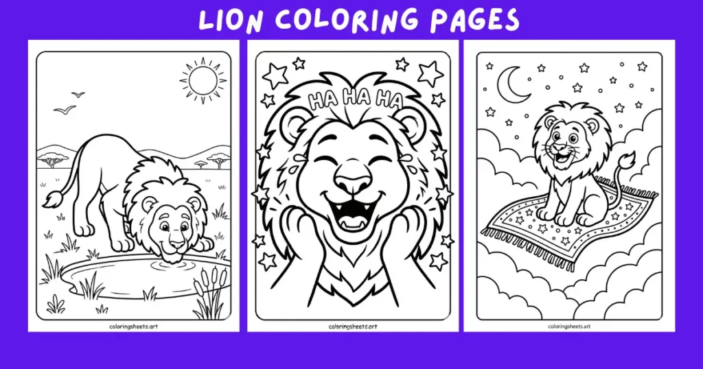 free printable pdf Lion Coloring Pages