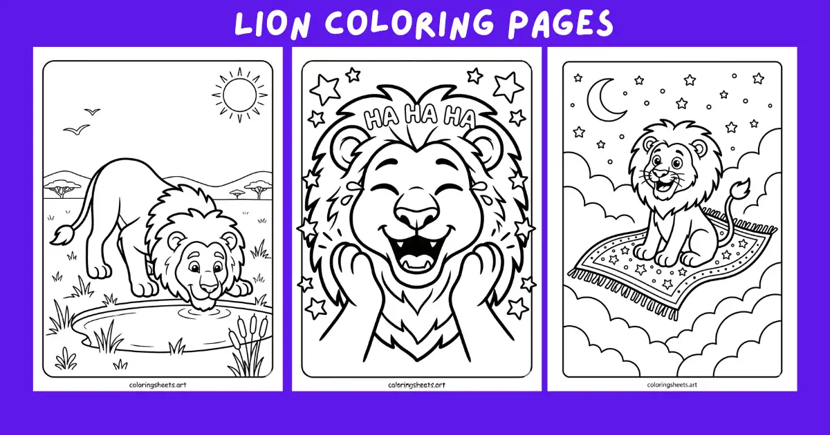 free printable pdf Lion Coloring Pages