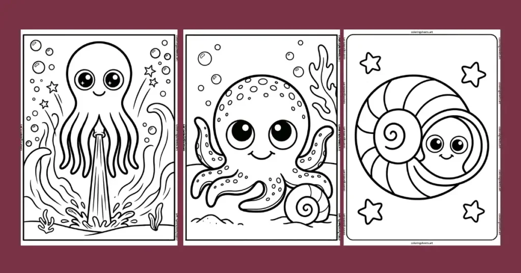 Octopus Coloring Pages for Kids printable pdf