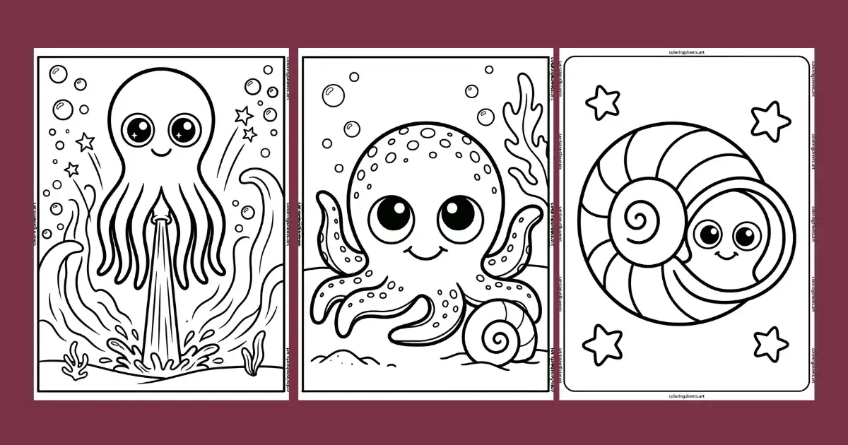 Octopus Coloring Pages for Kids printable pdf
