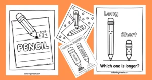 Pencil Coloring Pages Free Printables pdf for Kids