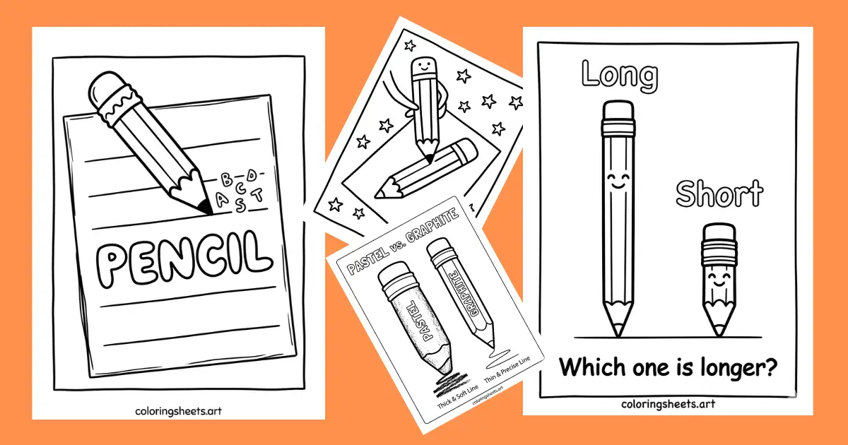 Pencil Coloring Pages Free Printables pdf for Kids