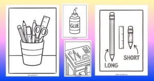 School Supplies Coloring Pages Printable pdf and download