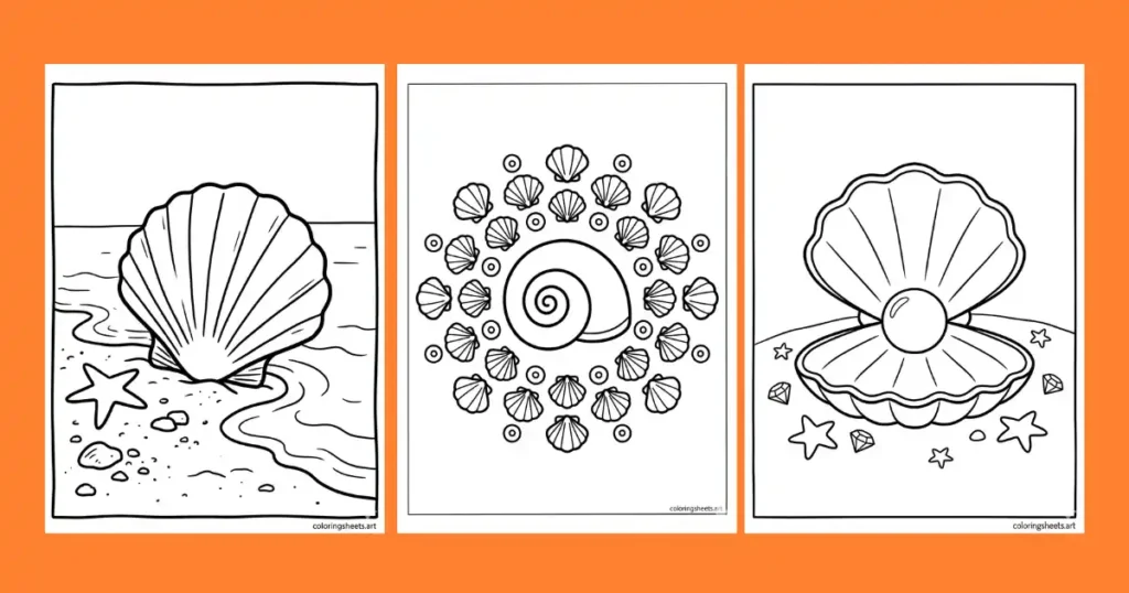 Seashell Coloring Pages Free Printables for Kids & Adults