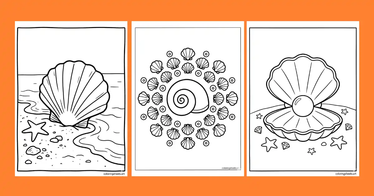 Seashell Coloring Pages Free Printables for Kids & Adults