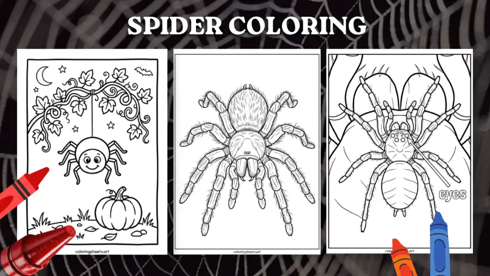 Cute And Easy Spider Coloring Pages Free Printable PDFs for Kids and Adults