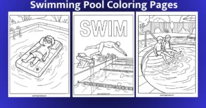 Free Swimming Pool Coloring Pages for Kids and Adults printable pdf