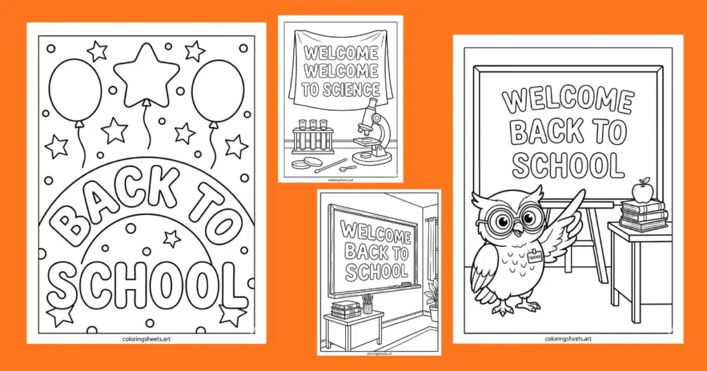 Welcome Back to School Coloring Pages printable pdf