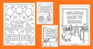 Welcome Back to School Coloring Pages printable pdf