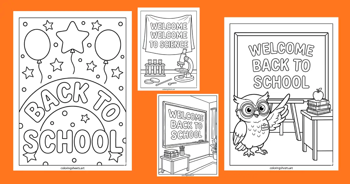 Welcome Back to School Coloring Pages printable pdf