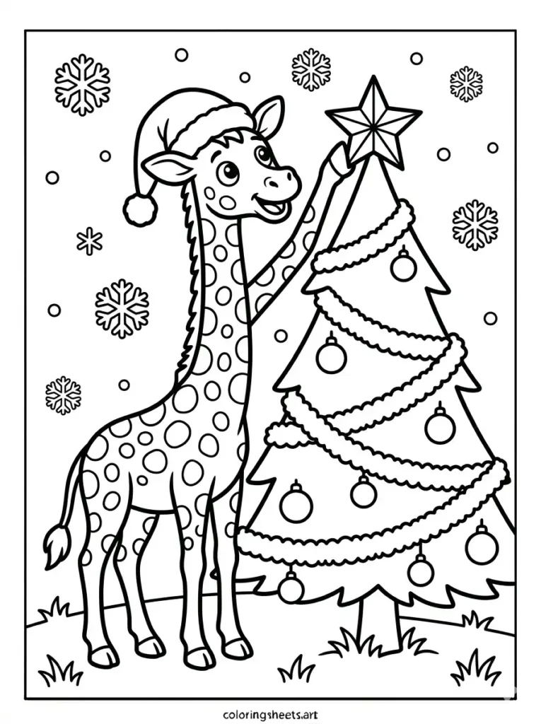 Birthday giraffe with cake free printable giraffe coloring sheets for kids birthday party