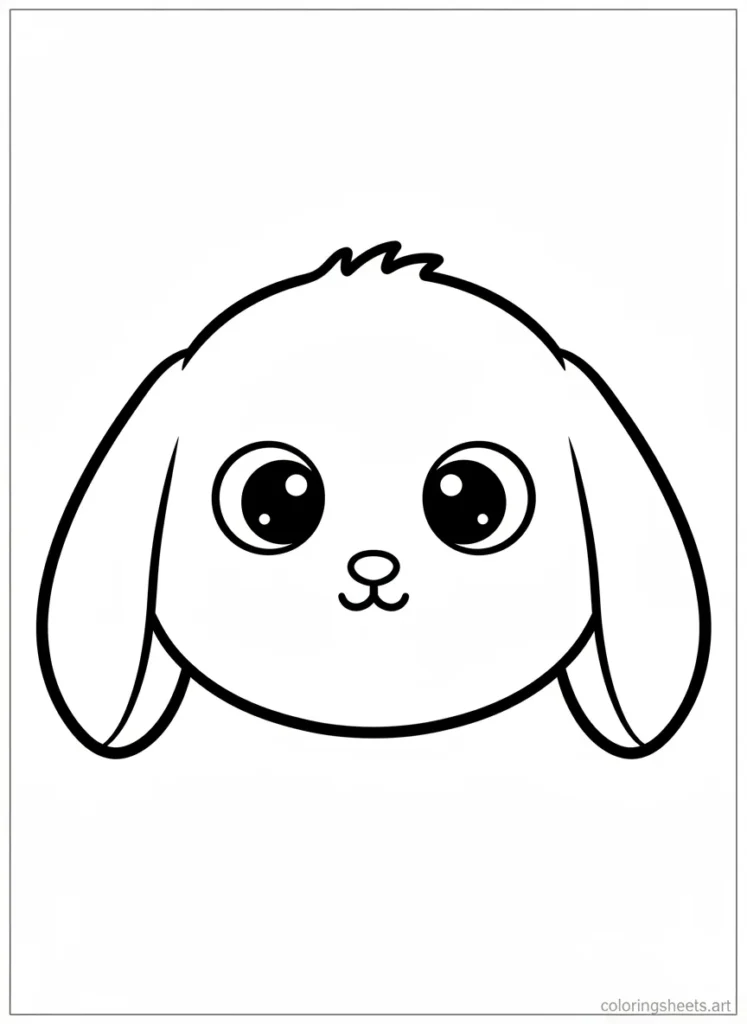Big simple Cinnamoroll face coloring page for toddlers