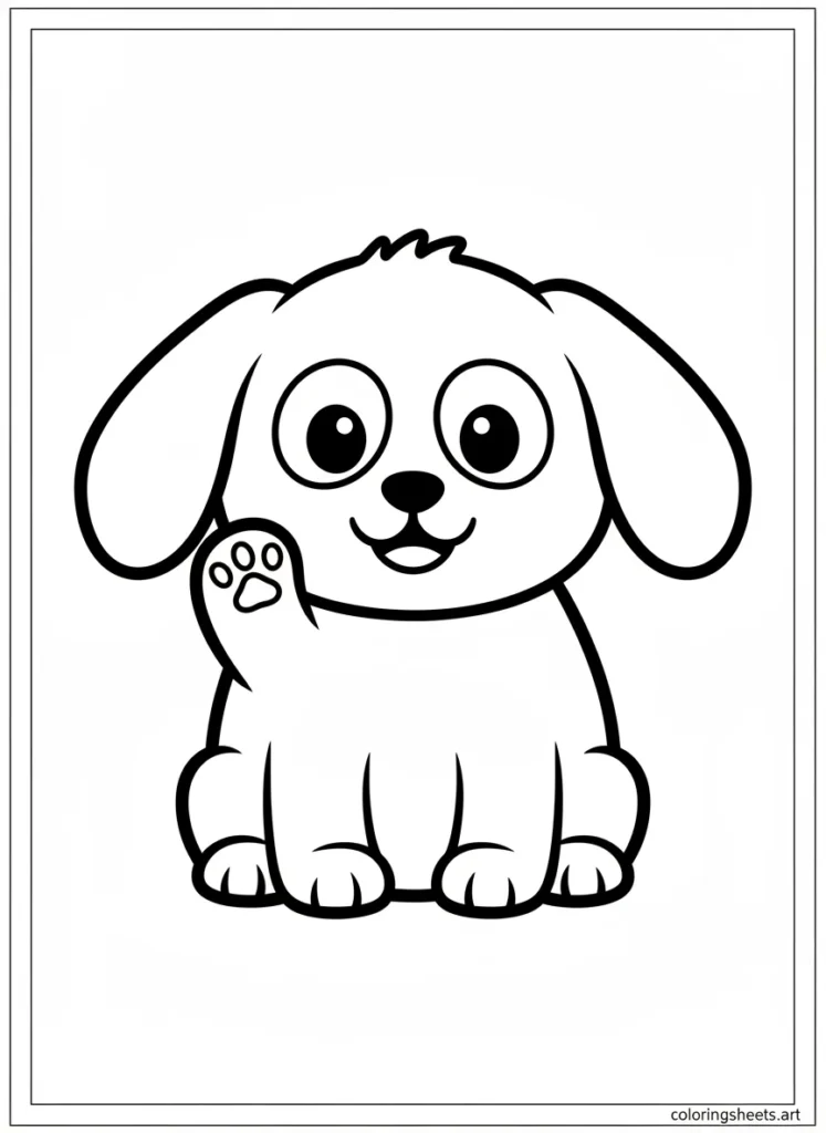 Cinnamoroll waving hello simply coloring page for toddlers