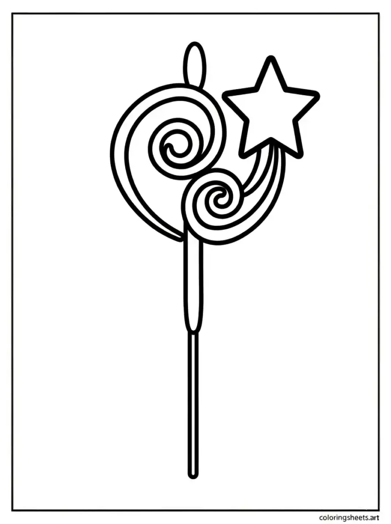 Sparkler stick fireworks coloring page for toddlers free printable