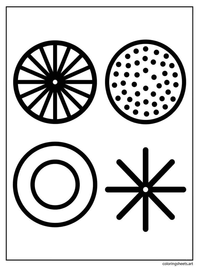 Giant simple round fireworks coloring page for toddlers free printable