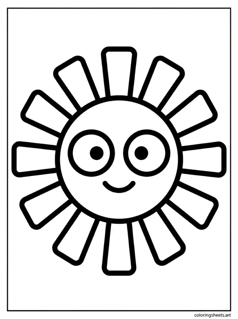 Happy face firework toddler coloring page free printable sheets