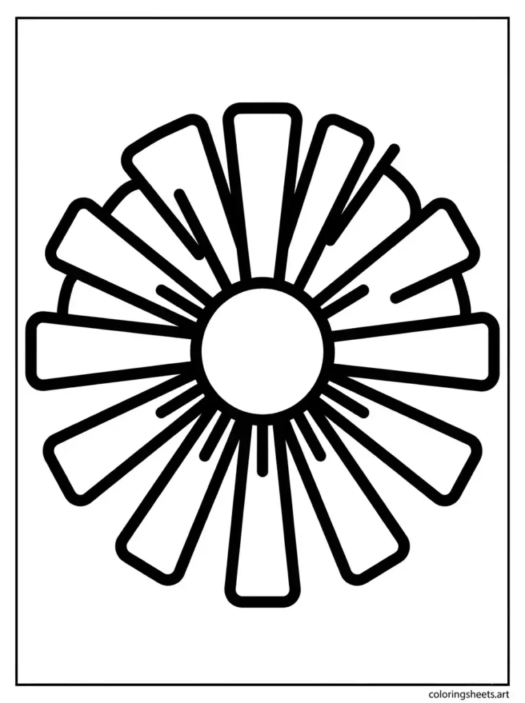 One big firework burst coloring page for toddlers simple printable pdf