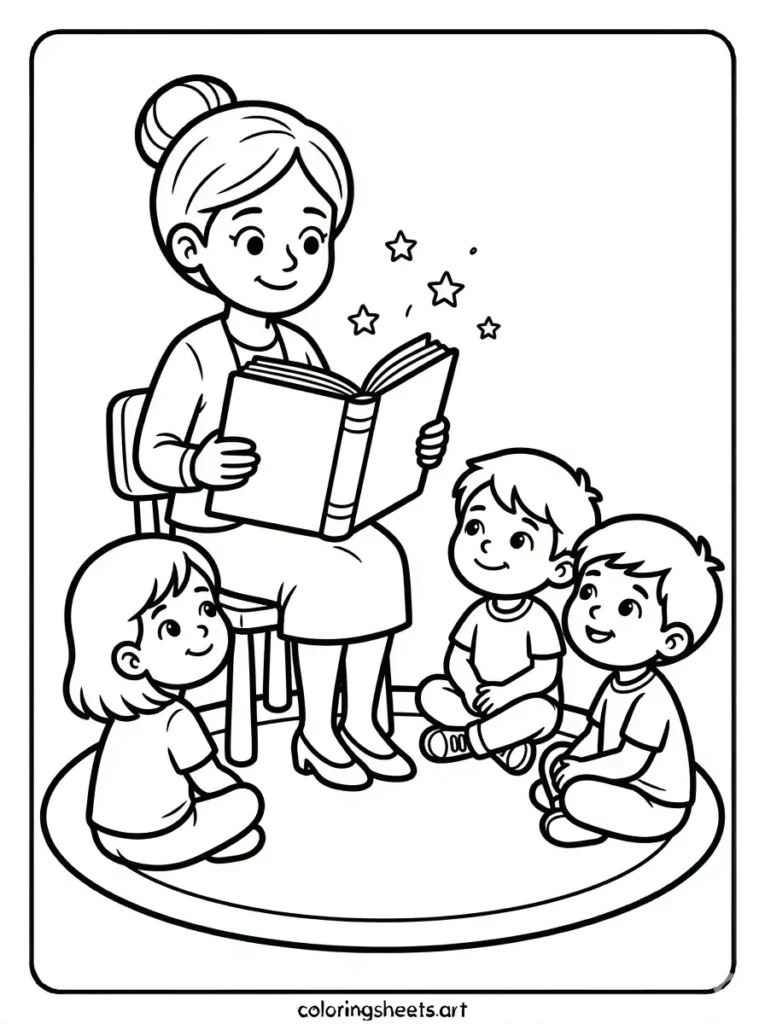 First day of school coloring pages classroom storytime printable pdf for kids