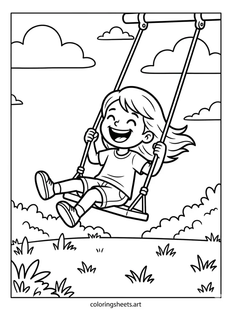 First day of school coloring pages recess swings coloring sheets for kids