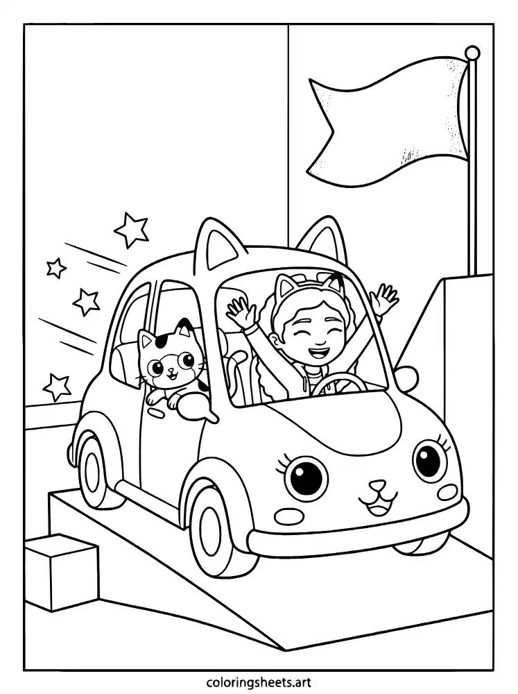 Carlita dollhouse ramp coloring page for toddlers
