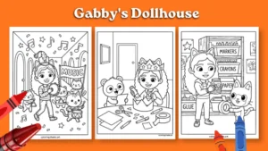 Gabby’s Dollhouse Coloring Pages  (Printable PDF)