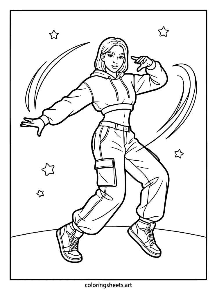 Daniela dance breakdown KATSEYE member coloring sheet