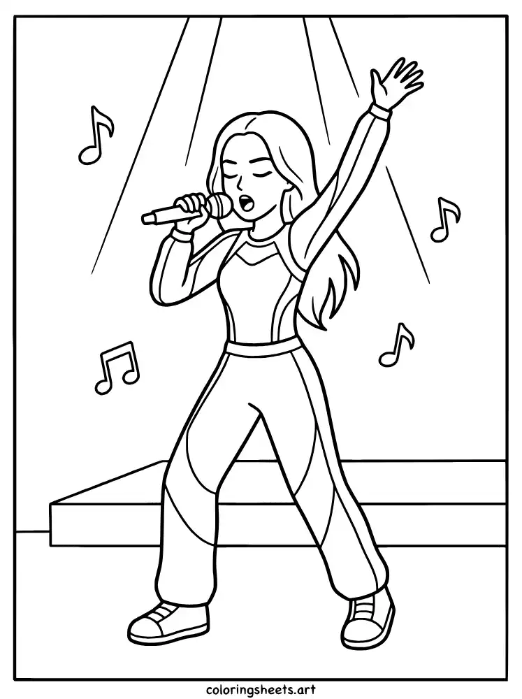 Lara high note solo KATSEYE printable PDF coloring sheet