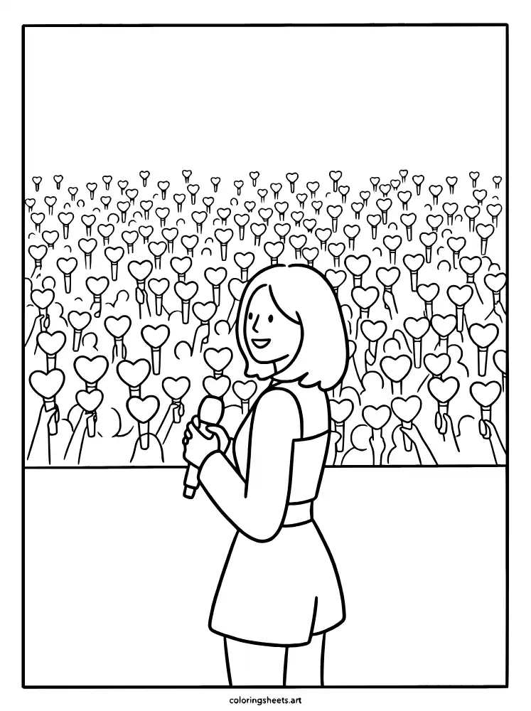 Lightstick ocean concert KATSEYE coloring pages for kids free