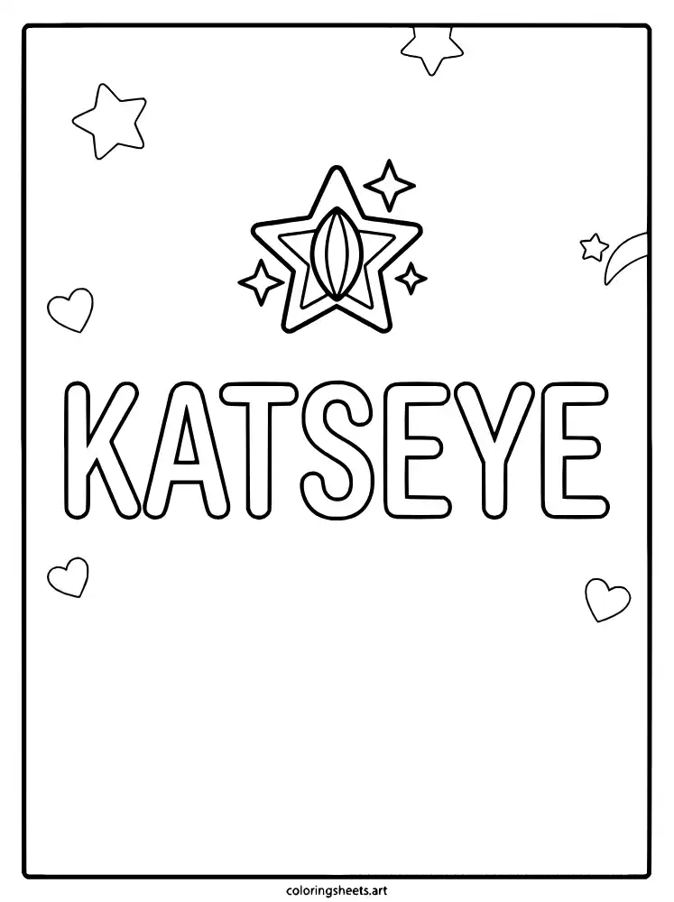 Official KATSEYE logo gem emblem coloring page free printable
