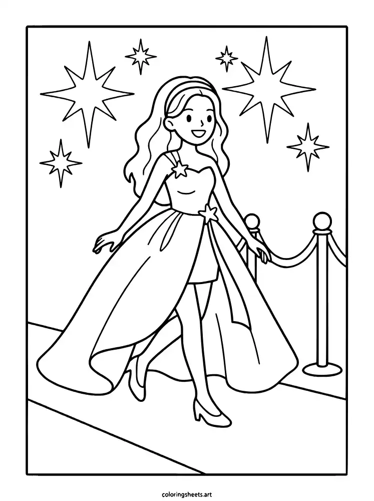 Red carpet ceremony KATSEYE coloring pages for kids free