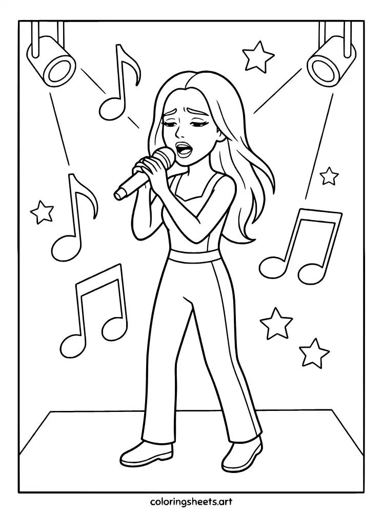 Sophia leader vocal solo KATSEYE coloring page free printable