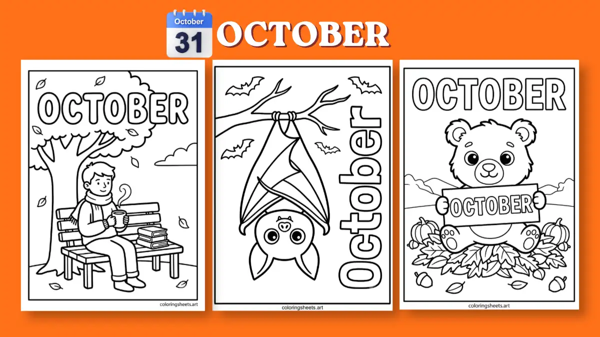 printable October coloring pages 31 days printable pdf collection