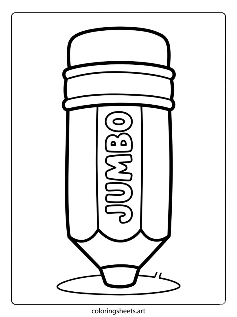 Jumbo thick pencil coloring page for toddlers free printable
